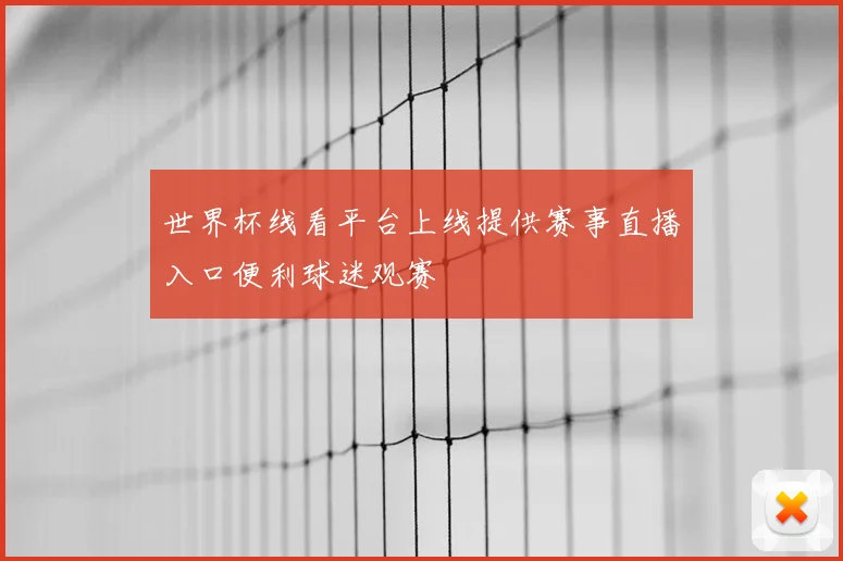 世界杯线看平台上线提供赛事直播入口便利球迷观赛